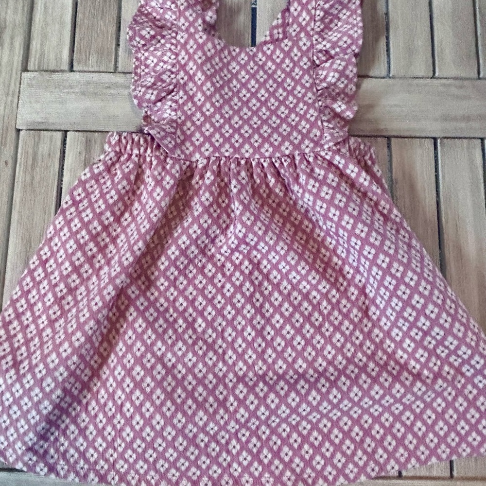 Bonnie Jean Pink and White Patterned Dress